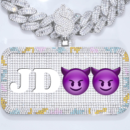 CUSTOM LETTER NECKLACE 3D COLORFUL SQUARE