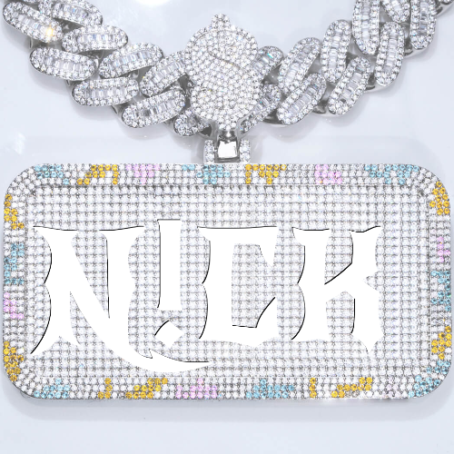 CUSTOM LETTER NECKLACE 3D COLORFUL SQUARE