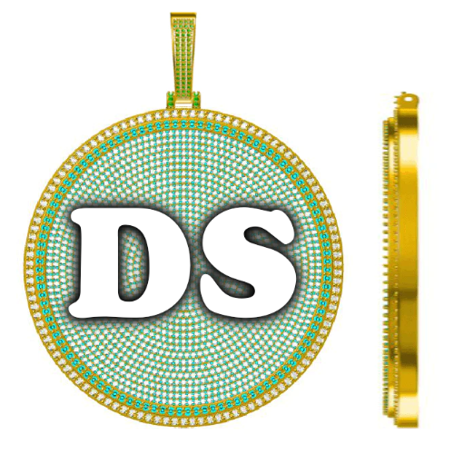 CUSTOM LETTER NECKLACE 3D BIG DISC