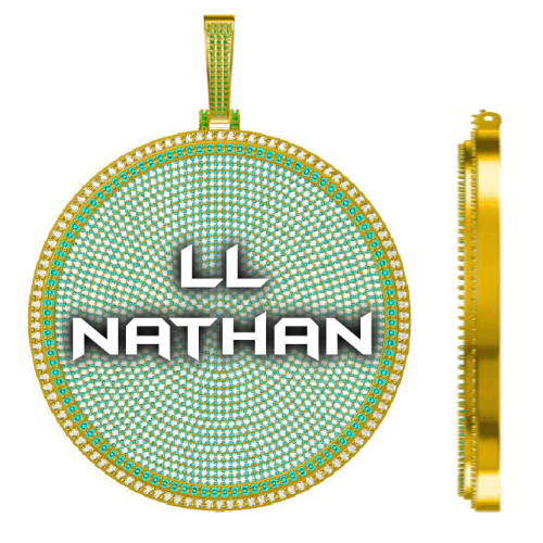 CUSTOM LETTER NECKLACE 3D BIG DISC