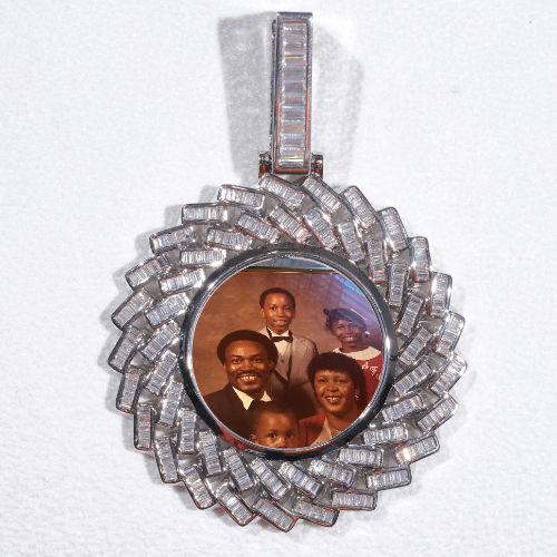 Large 3D Baguette Custom Picture Pendant