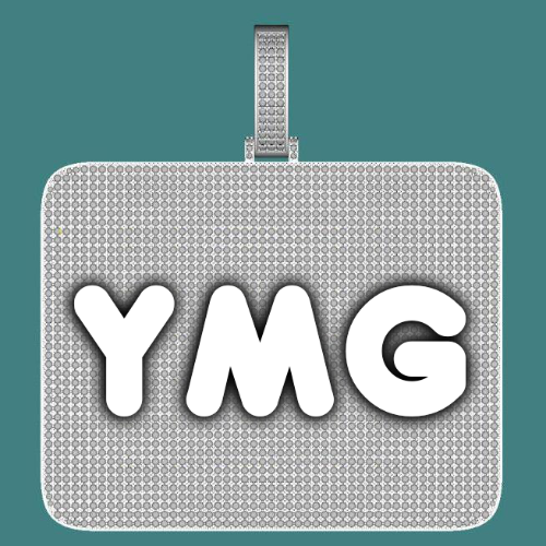 CUSTOM LETTER NECKLACE 3D BIG SQUARE