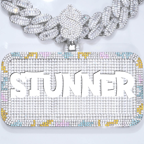 CUSTOM LETTER NECKLACE 3D COLORFUL SQUARE