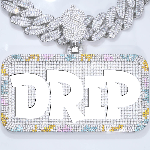 CUSTOM LETTER NECKLACE 3D COLORFUL SQUARE