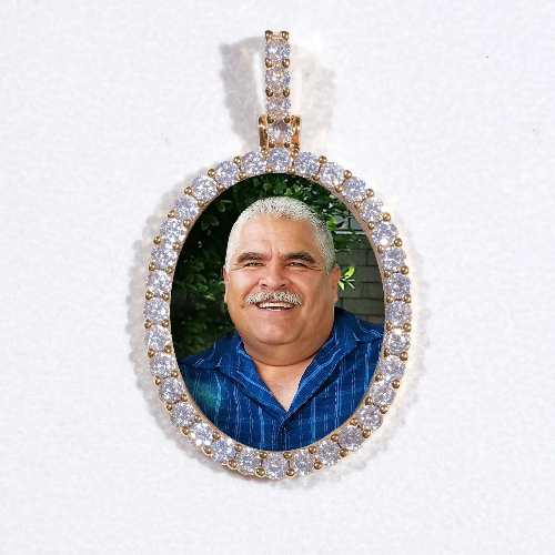 3D Oval Custom Picture Pendant
