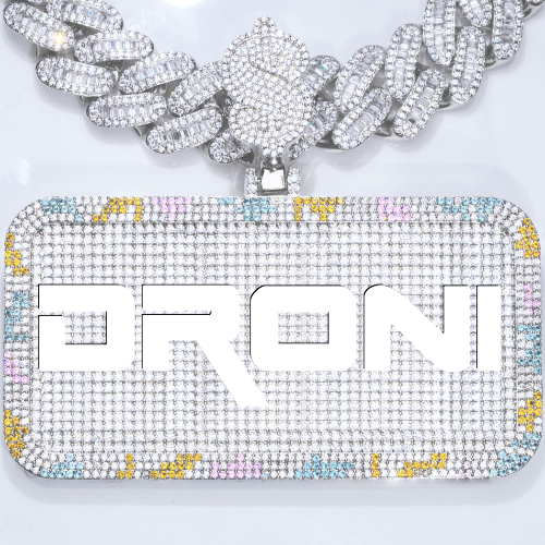 CUSTOM LETTER NECKLACE 3D COLORFUL SQUARE