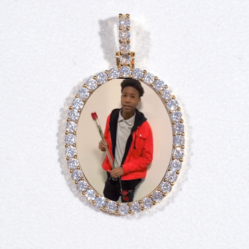 3D Oval Custom Picture Pendant