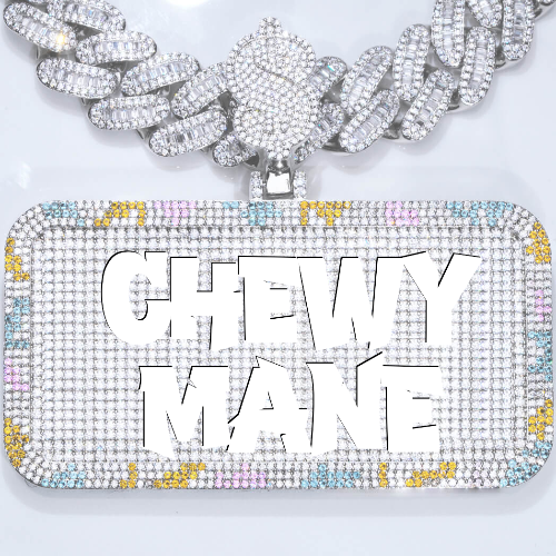 CUSTOM LETTER NECKLACE 3D COLORFUL SQUARE