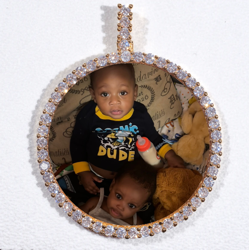 LARGE 3D CIRCLE CUSTOM PICTURE PENDANT