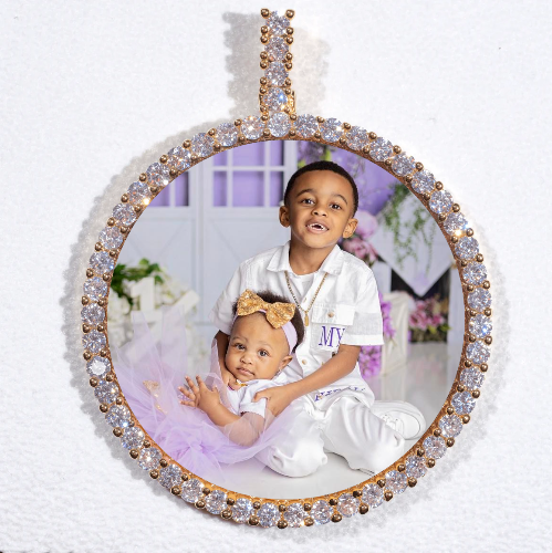 LARGE 3D CIRCLE CUSTOM PICTURE PENDANT