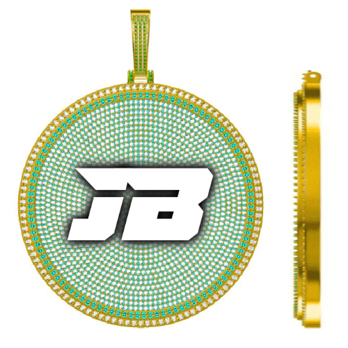 CUSTOM LETTER NECKLACE 3D BIG DISC