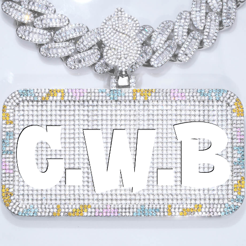 CUSTOM LETTER NECKLACE 3D COLORFUL SQUARE