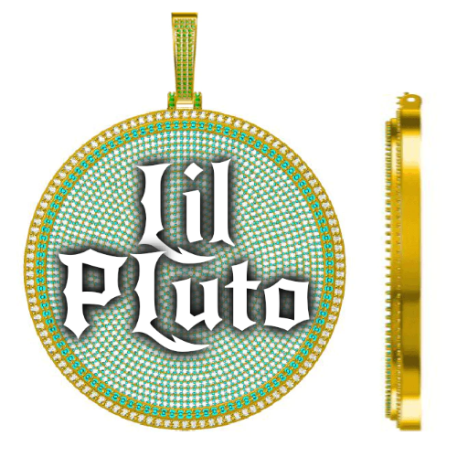 CUSTOM LETTER NECKLACE 3D BIG DISC