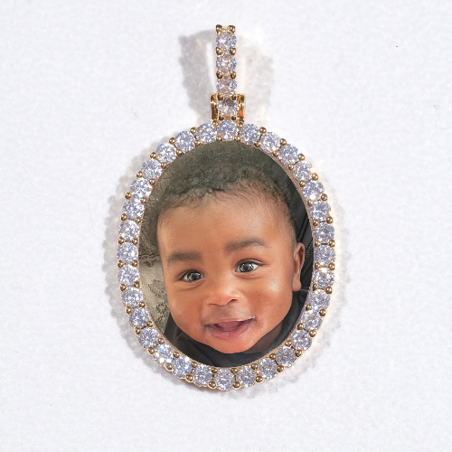 3D Oval Custom Picture Pendant