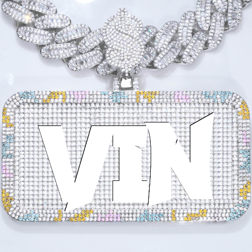 CUSTOM LETTER NECKLACE 3D COLORFUL SQUARE