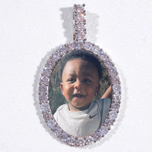 Large 3D Oval Custom Picture Pendant