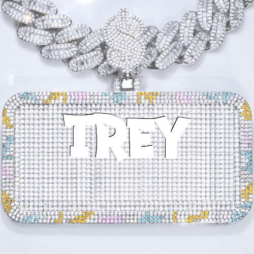 CUSTOM LETTER NECKLACE 3D COLORFUL SQUARE