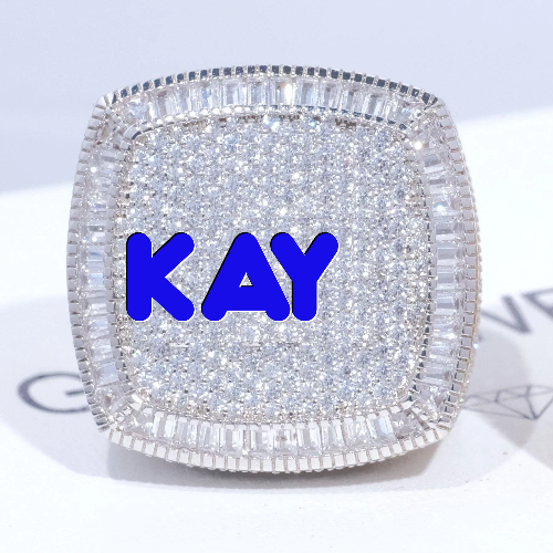 CUSTOM LETTER 3D ICED RING