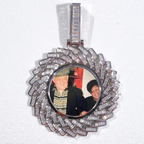 Large 3D Baguette Custom Picture Pendant