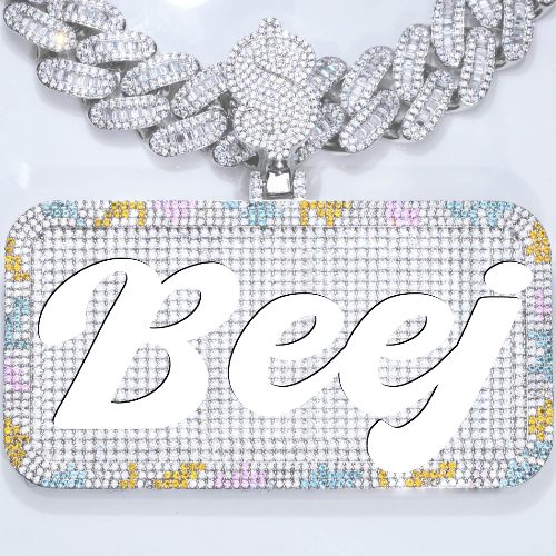CUSTOM LETTER NECKLACE 3D COLORFUL SQUARE
