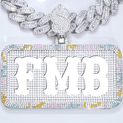 CUSTOM LETTER NECKLACE 3D COLORFUL SQUARE