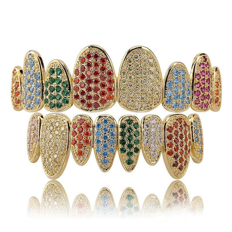 Official Limited 18K Yellow Gold-Plated Micro-inlay AAA CZ Grillz
