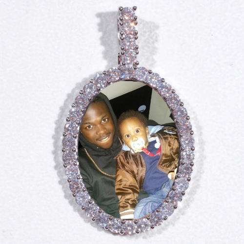 Large 3D Oval Custom Picture Pendant