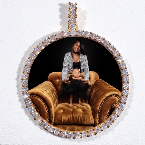 LARGE 3D CIRCLE CUSTOM PICTURE PENDANT