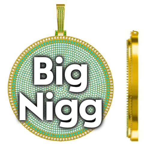 CUSTOM LETTER NECKLACE 3D BIG DISC