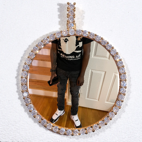 LARGE 3D CIRCLE CUSTOM PICTURE PENDANT