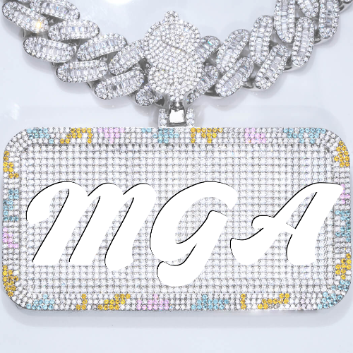 CUSTOM LETTER NECKLACE 3D COLORFUL SQUARE