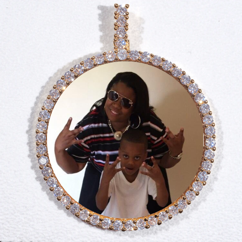 LARGE 3D CIRCLE CUSTOM PICTURE PENDANT