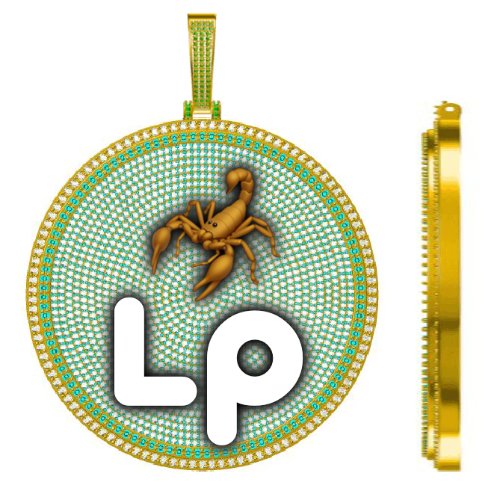 CUSTOM LETTER NECKLACE 3D BIG DISC