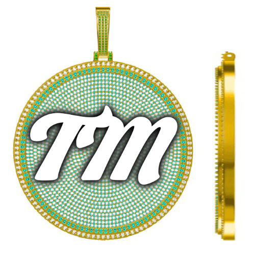 CUSTOM LETTER NECKLACE 3D BIG DISC
