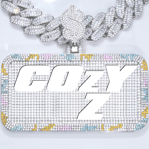 CUSTOM LETTER NECKLACE 3D COLORFUL SQUARE