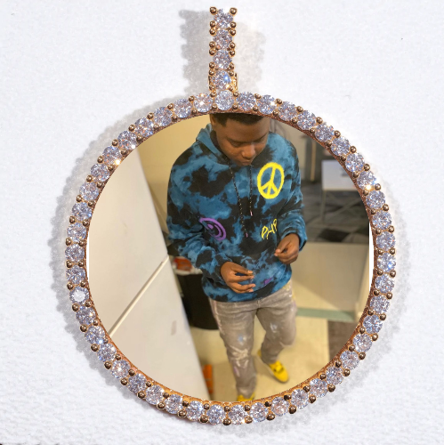 LARGE 3D CIRCLE CUSTOM PICTURE PENDANT