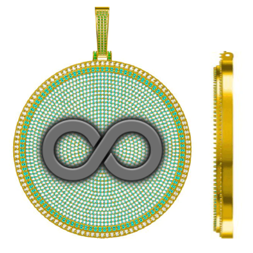 CUSTOM LETTER NECKLACE 3D BIG DISC