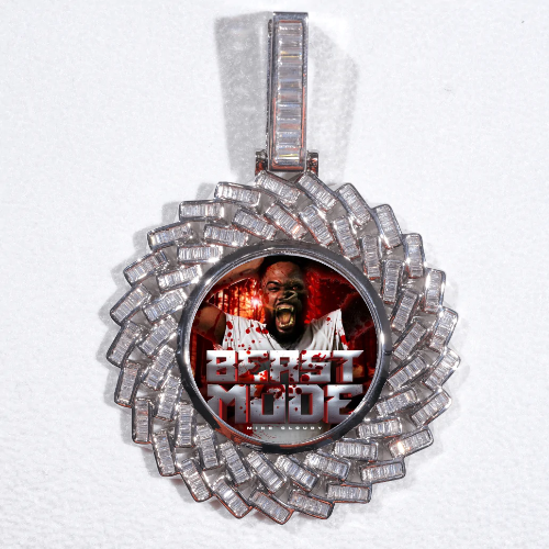 Large 3D Baguette Custom Picture Pendant