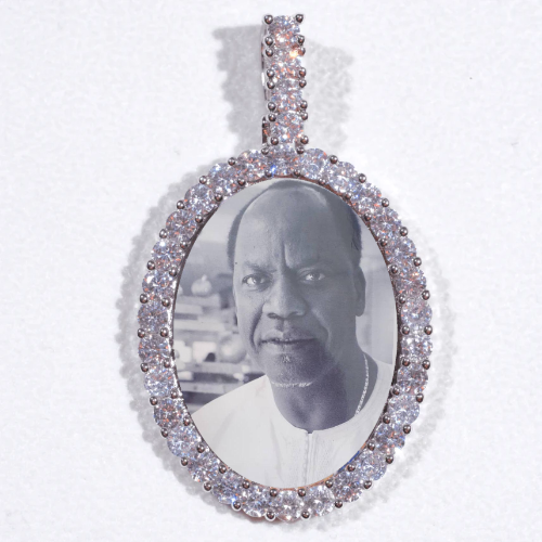 Large 3D Oval Custom Picture Pendant