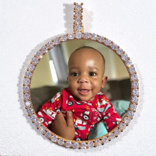 LARGE 3D CIRCLE CUSTOM PICTURE PENDANT