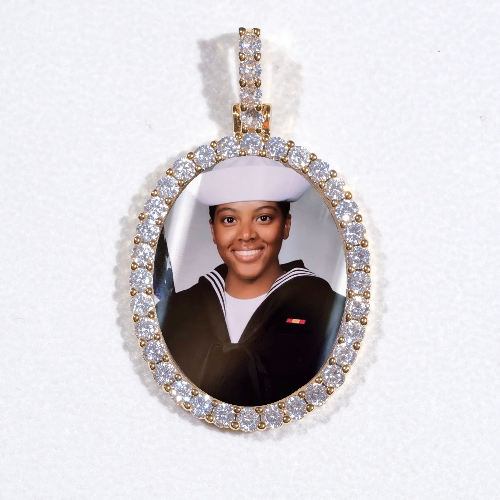 3D Oval Custom Picture Pendant