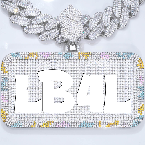 CUSTOM LETTER NECKLACE 3D COLORFUL SQUARE