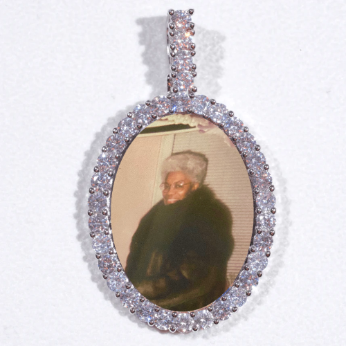 Large 3D Oval Custom Picture Pendant