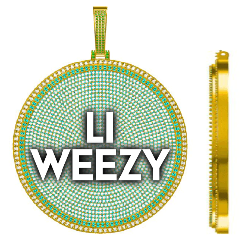 CUSTOM LETTER NECKLACE 3D BIG DISC