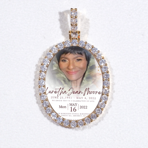 3D Oval Custom Picture Pendant