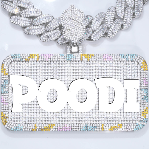 CUSTOM LETTER NECKLACE 3D COLORFUL SQUARE