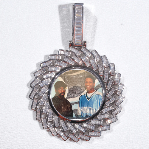 Large 3D Baguette Custom Picture Pendant