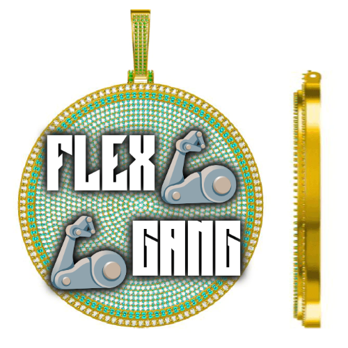 CUSTOM LETTER NECKLACE 3D BIG DISC
