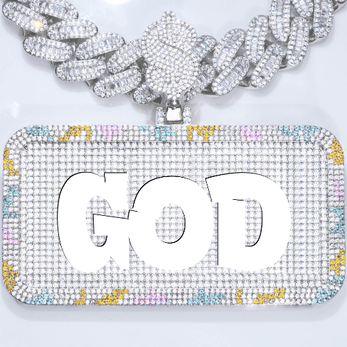 CUSTOM LETTER NECKLACE 3D COLORFUL SQUARE