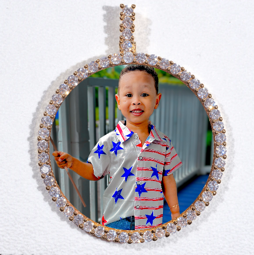 LARGE 3D CIRCLE CUSTOM PICTURE PENDANT